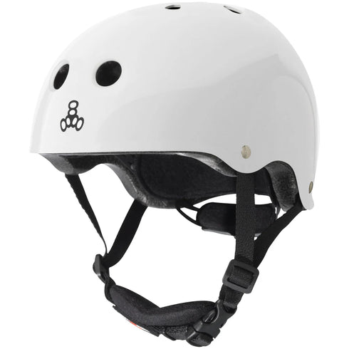 Triple 8 LIL 8 Kids Adjustable Helmet - White Glossy